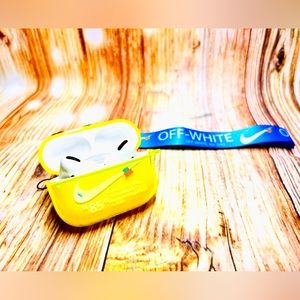 Nike OFF WHITE design Protective case for AirPods Pro- Yellow